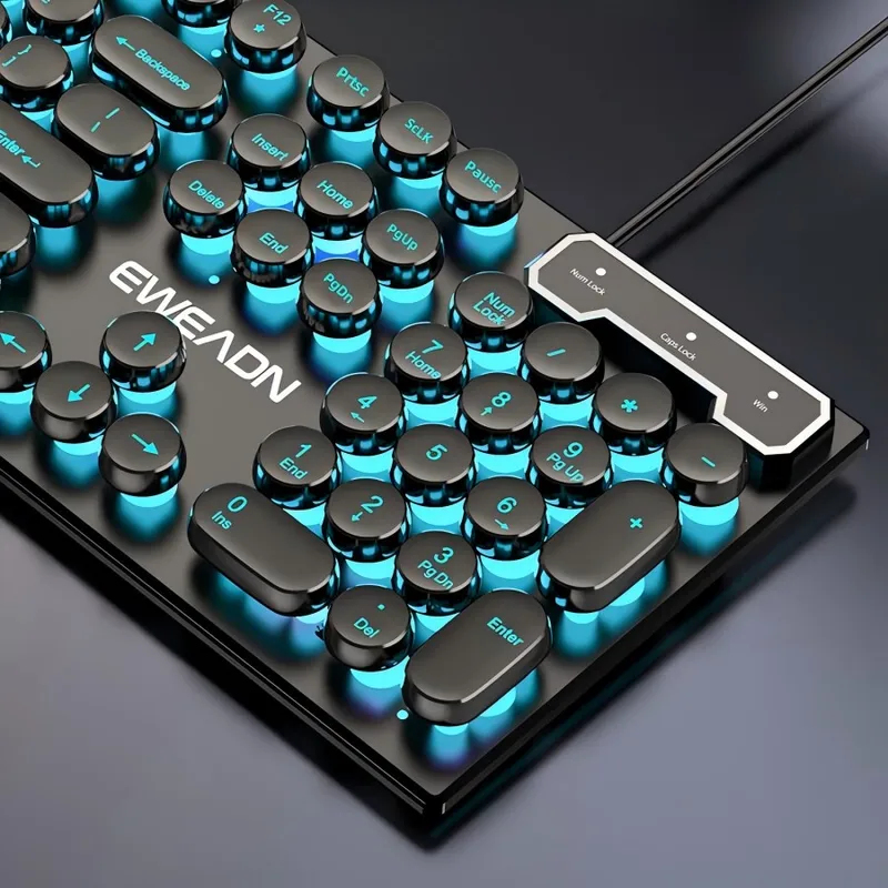 Pc Gaming Laptop - Retro Punk Mechanisches Tastatur-Maus-Set Kabelgebunden Kabellos