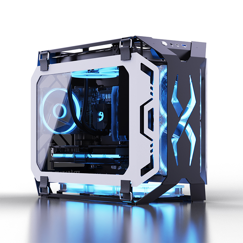 Pc Gaming Rgb - Lovingcool Neues Design Offenes Gaming-Gehäuse Gehärtetes