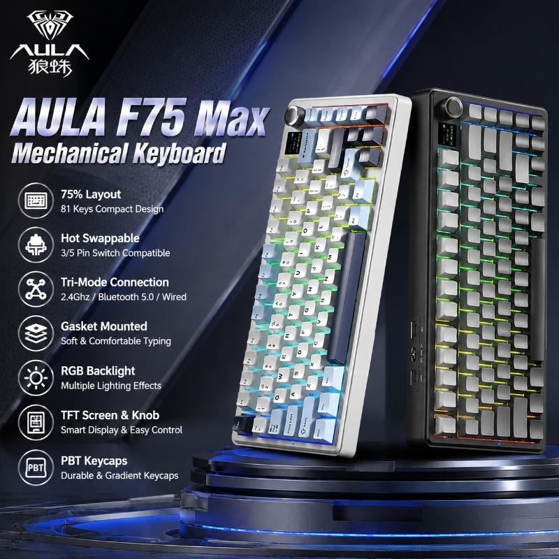 Pc Gaming Rgb - AULA F75 Max Mechanische Tastatur 75%