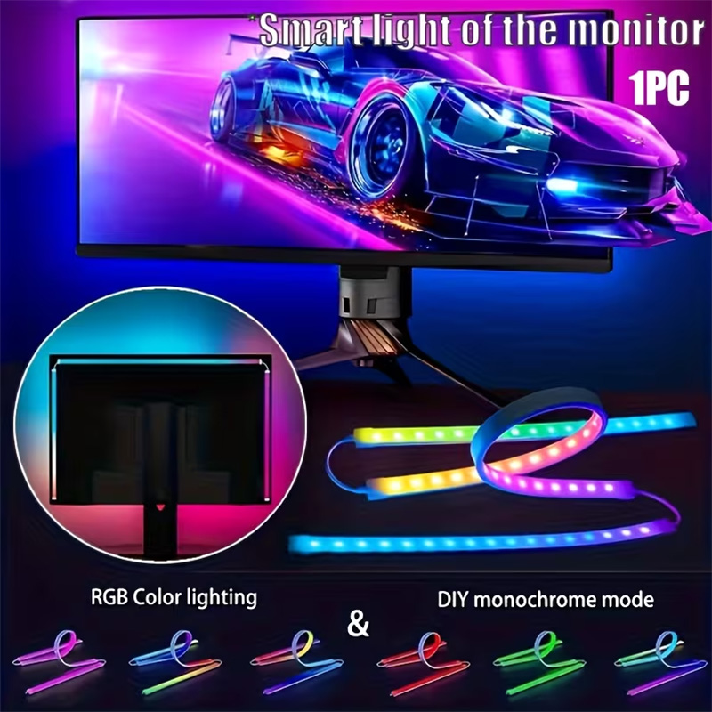 Pc Gaming Rgb - RGB Gaming-Lichtstreifen Monitor-Hintergrundbeleuchtung LED-Display Sync PC-Bildschirm
