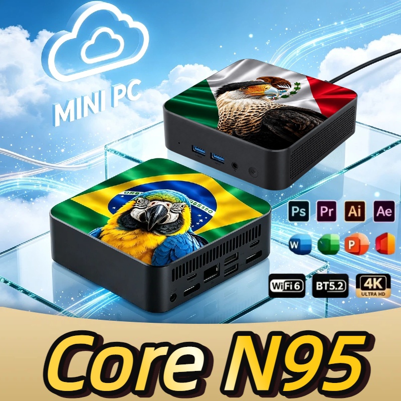 Pc Gaming Laptop - Neuer 2026 Mexiko-Brasilien-Flaggen-Hochleistungs-Intel-Core-N95 16GB RAM 2TB