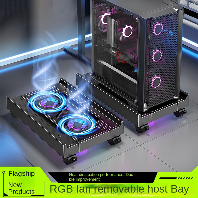 Pc Gaming Aesthetic - BEISHI Verstellbarer Computer-CPU-Halter mit RGB-Lüfter, Wärmeableitung,