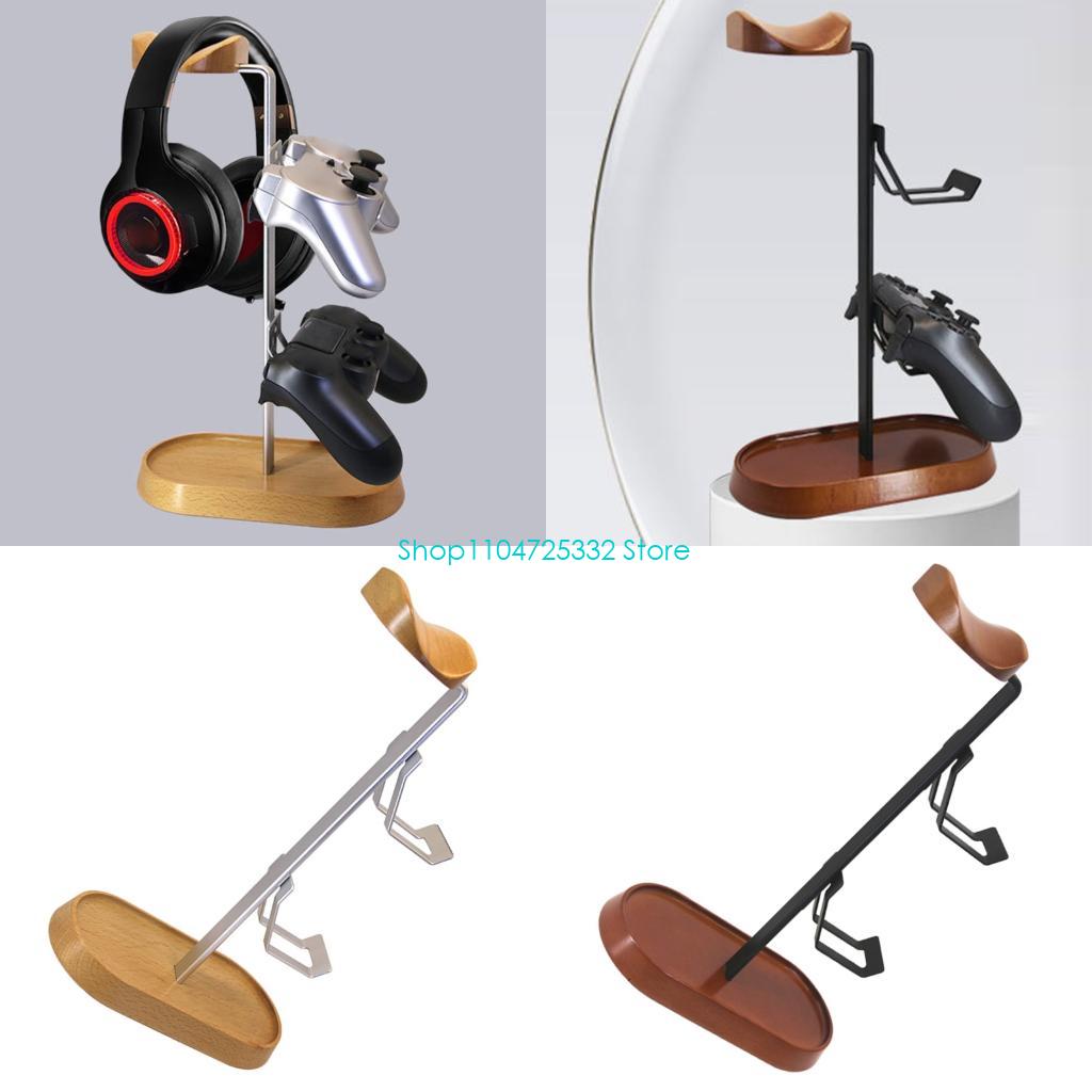 Gaming Controller - P5EA Holz-Metall-Kopfhörerhaken-Displayständer mit ergonomischer Controller-Ablage