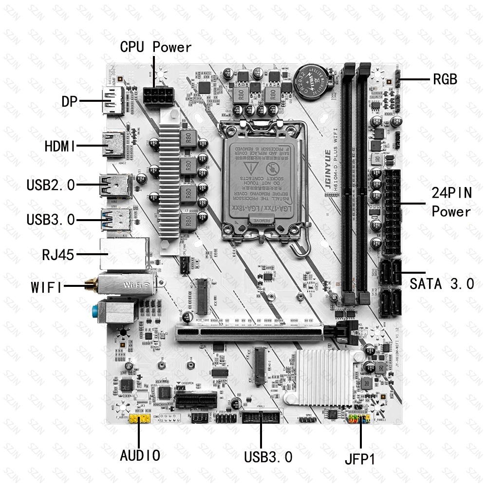 JGINYUE H610M Mainboard LGA170 – Pc Gaming I7 14Th Gen Bewertung und Preis