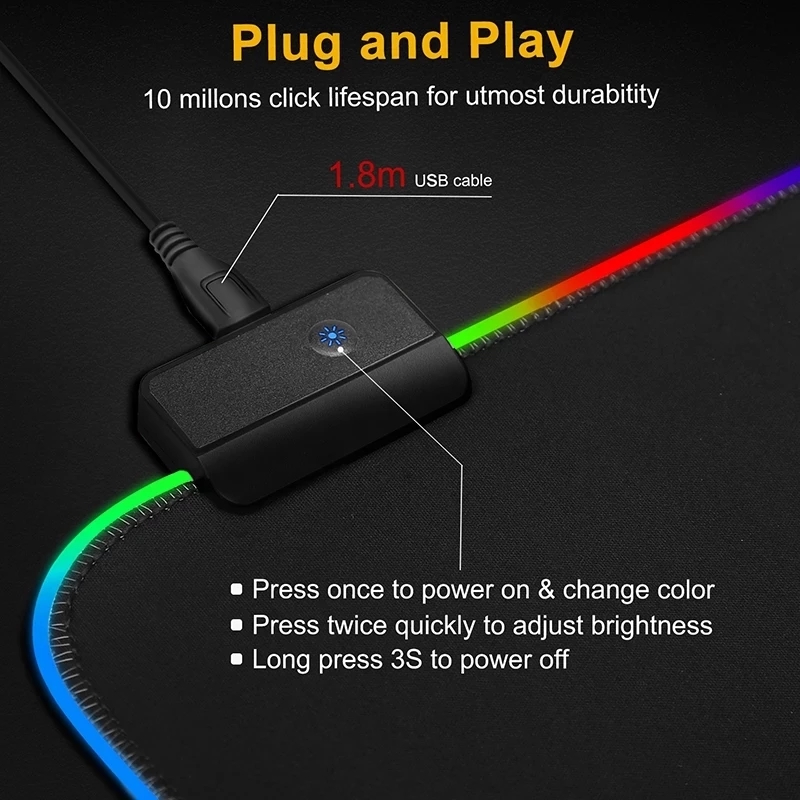 LED-Licht-Mauspad, RGB-Tastatu – Rgb Keyboard Wrist Rest Bewertung und Preis