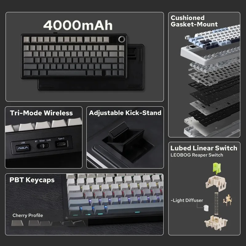 AULA F75 Max Mechanische Tasta – Pc Gaming Rgb Bewertung und Preis