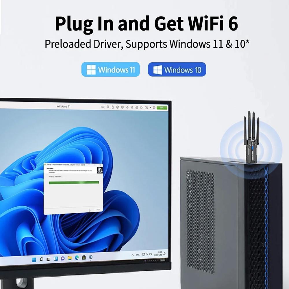 WiFi 6 USB-Adapter 1800Mbps Du – Pc Gaming Laptop Bewertung und Preis